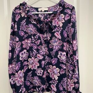 LOFT Floral Blouse Size Large